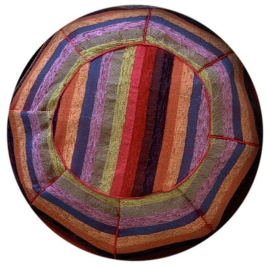 Multicolor Silk Sabra Pouf